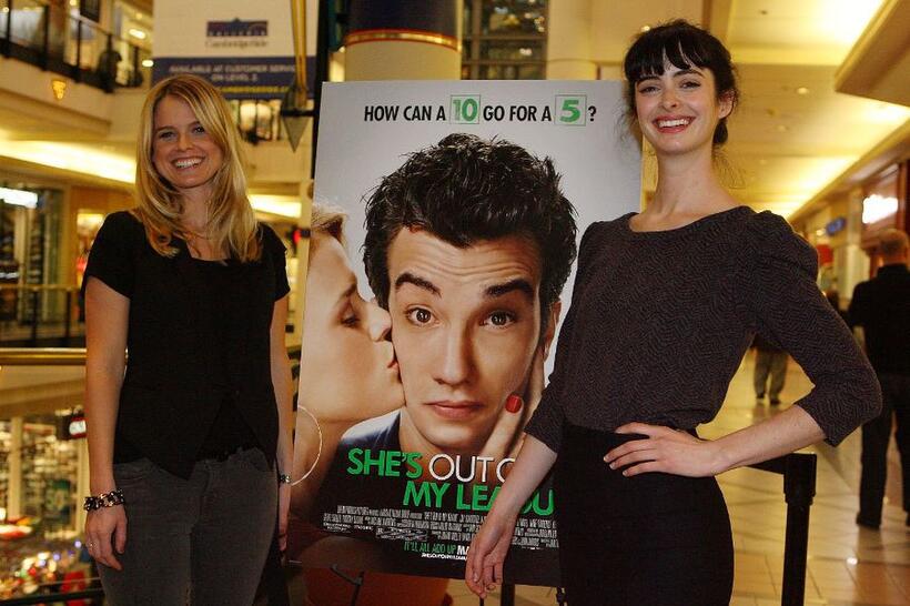 Alice Eve and Krysten Ritter at the "She's Out of My League" Film StyleBoston TV Segment with Miss Massachusetts 2010.