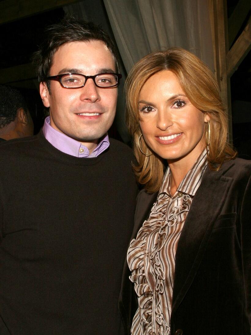 Jimmy Fallon and Mariska Hargitay at the Imitation of Christ Spring 2006 fashion show during the Olympus Fashion week.