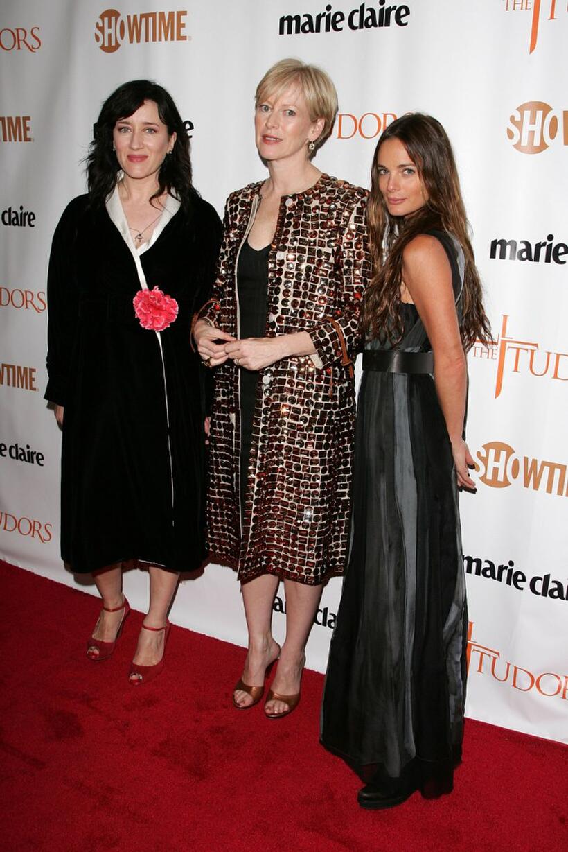 Gabrielle Anwar, Maria Doyle Kennedy and Joanna Coles at the New York premiere of Showtime's "The Tudors".