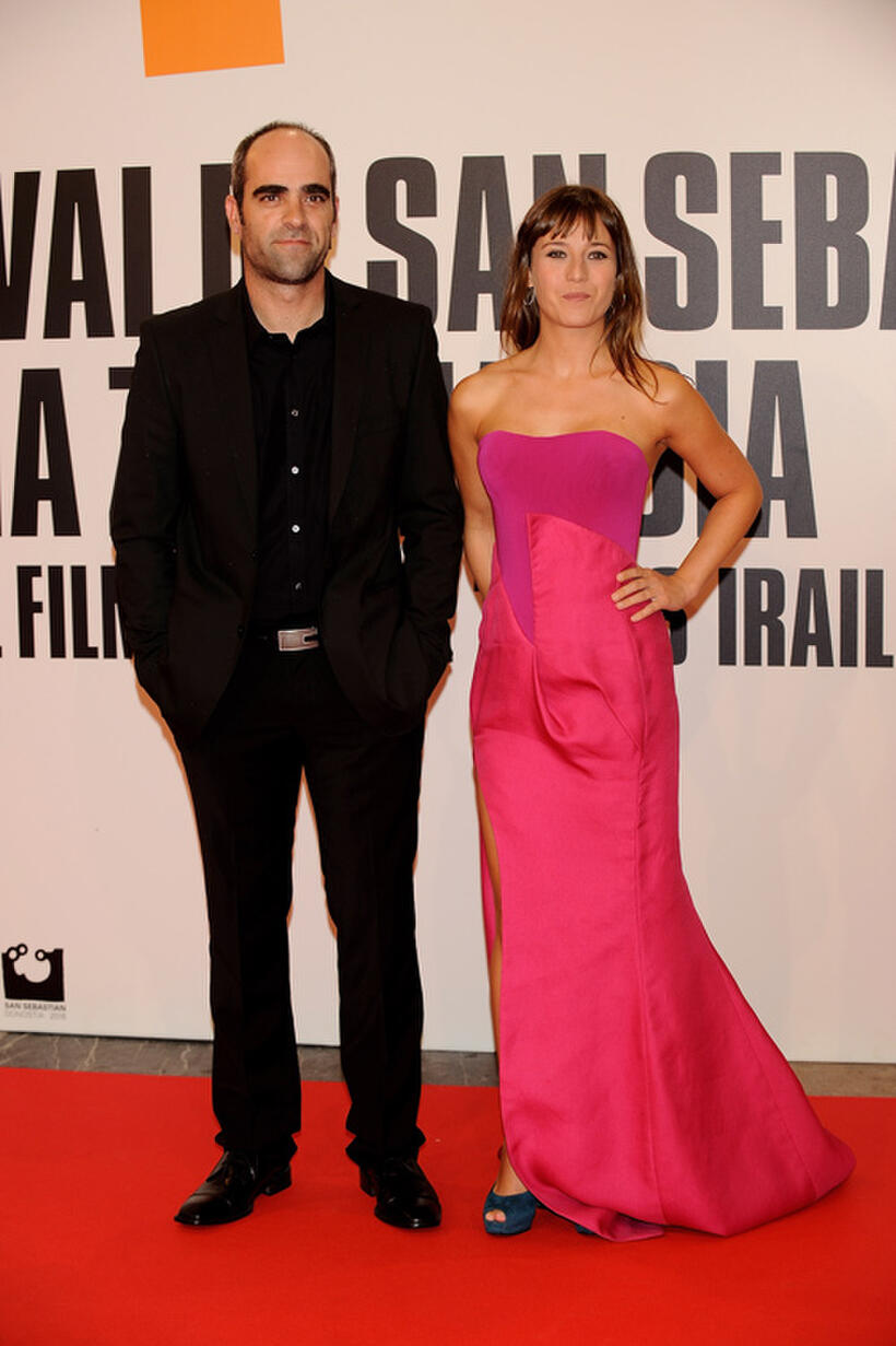 Luis Tosar and Marta Etura at the premiere of "Chloe" during the 57th San Sebastian Film Festival.