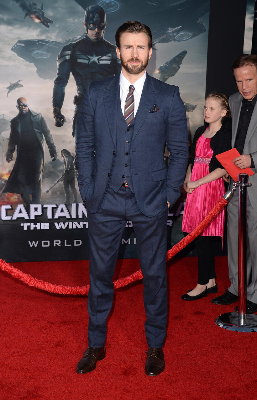 Chris Evans at the California premiere of "Captain America: The Winter Soldier."