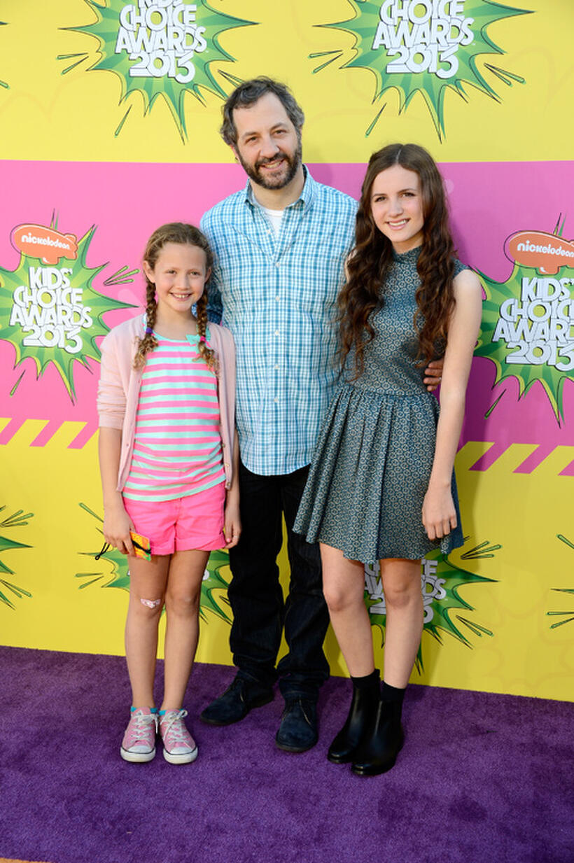 Iris Apatow, producer Judd Apatow and Maude Apatow at the Nickelodeon's 26th Annual Kids' Choice Awards.