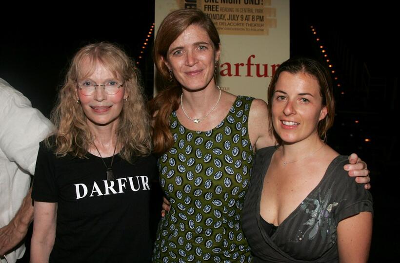 Mia Farrow, Samantha Power and Winter Miller at the after party for a special reading of "In Darfur".
