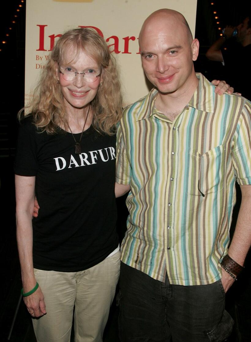 Mia Farrow and Michael Cerveris at the after party for a special reading of "In Darfur".