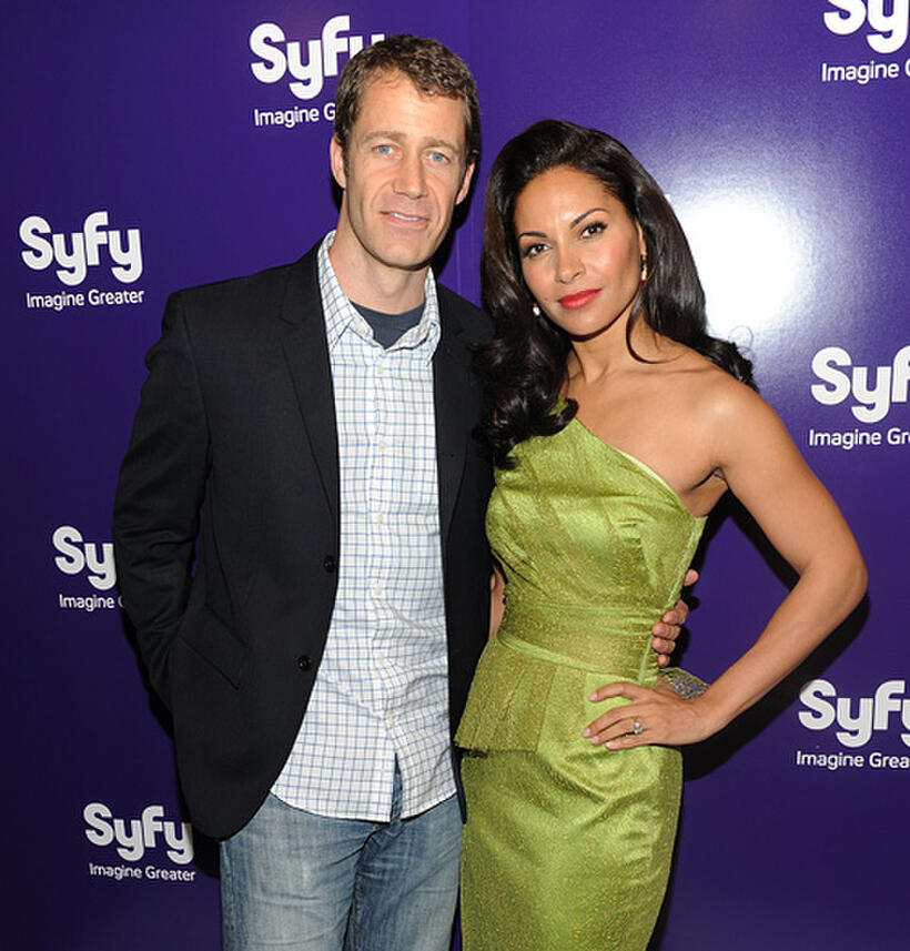 Colin Ferguson and Salli Richardson-Whitfield at the 2010 Syfy Upfront party in New York.