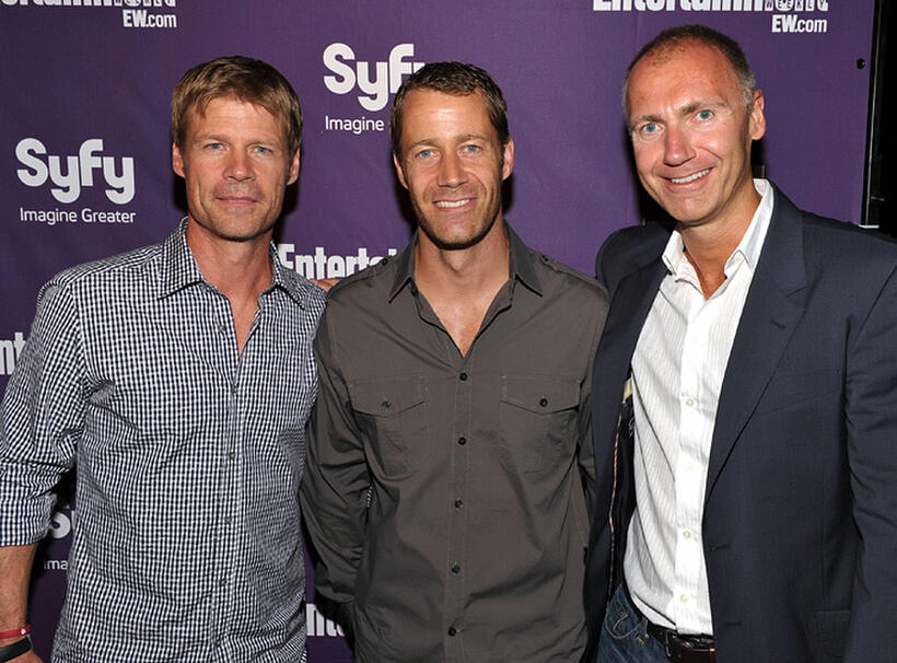 Joel Gretsch, Colin Ferguson and SyFy president Dave Howe at the EW and SyFy party during the Comic-Con 2010 in California.