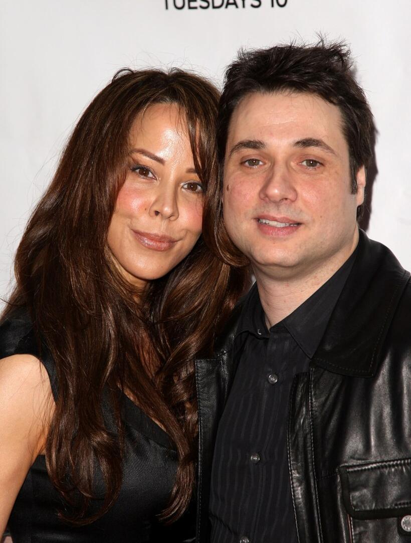 Alex Tyler and Adam Ferrara at the premiere of "Rescue Me" season 5.