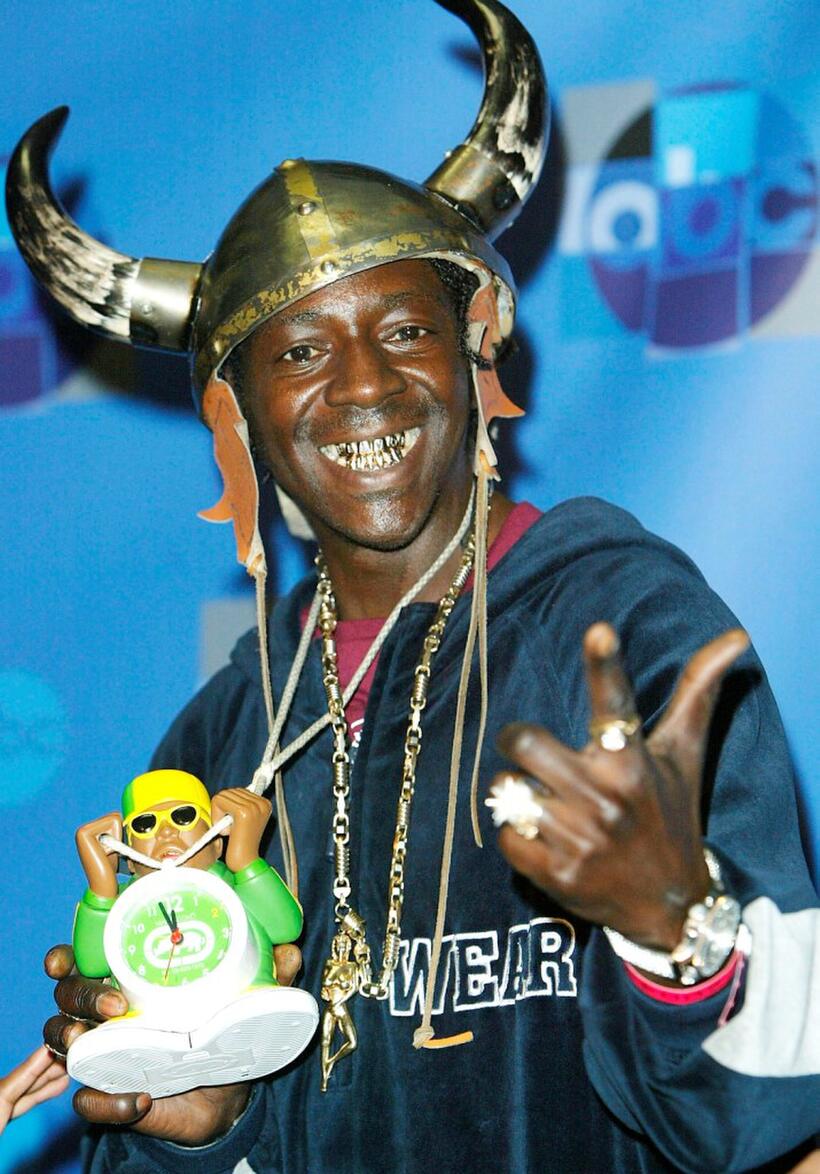 Flavor Flav at the press room for Motown 45.