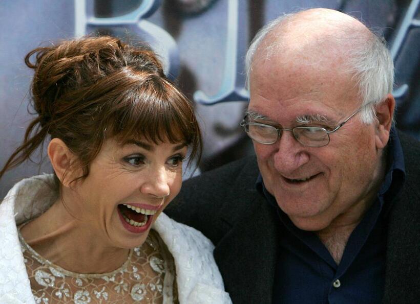 Victoria Abril and Vicente Aranda during a photocall for "Tirante el Blanco".