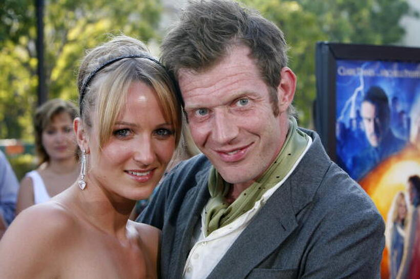 Jason Flemyng and guest at the "Stardust" premiere in Los Angeles.