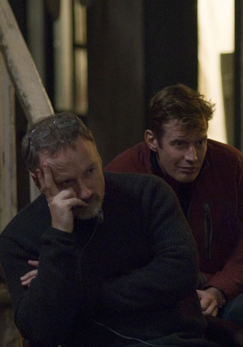 Director David Fincher and Jason Flemyng on the set of "The Curious Case of Benjamin Button."