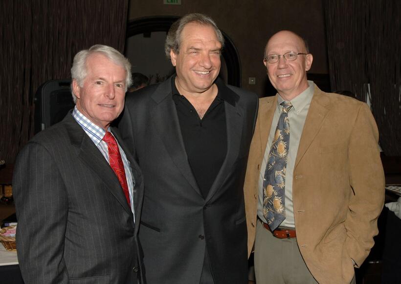 Dann Florek, Neal Baer and Dick Wolf at the Hollywood Walk of Fame.