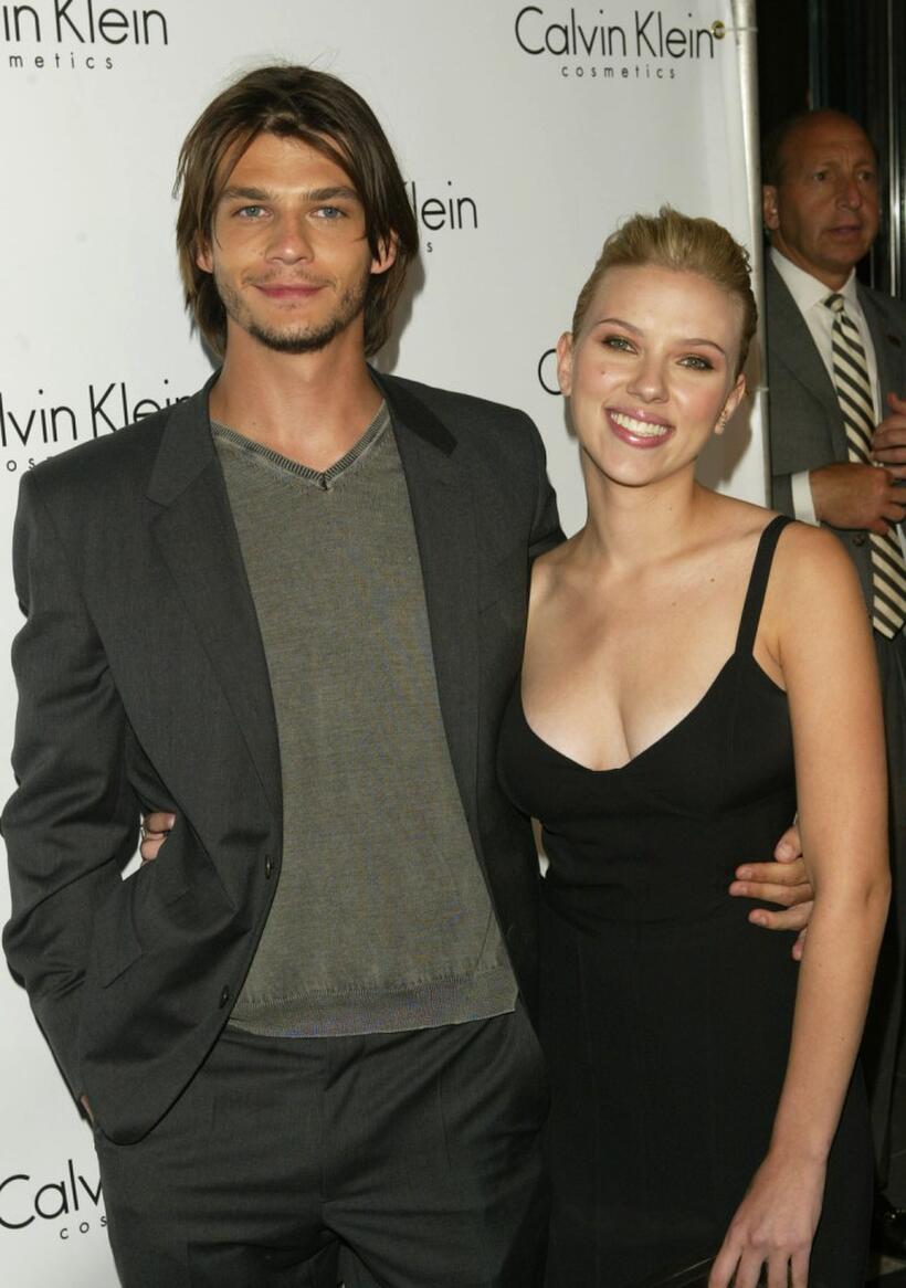 Trent Ford and Scarlett Johansson at the launch Party of Calvin Klein's new fragrance Eternity Moment.
