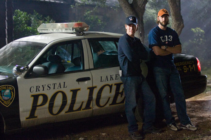 Producers Brad Fuller and Andrew Form on the set of "Friday the 13th."