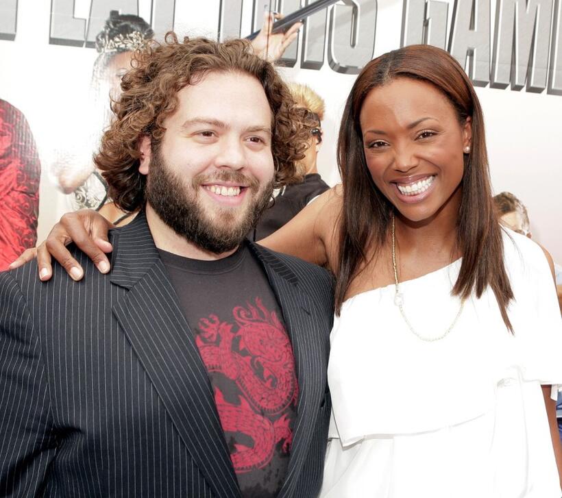 Dan Fogler and Aisha Tyler at the premiere of "Balls of Fury."