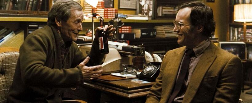 Matt Frewer as Hollis Mason and Patrick Wilson as Dan Dreiberg in "Watchmen: The IMAX Experience."