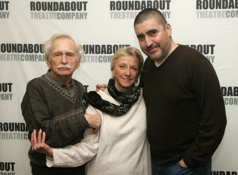 Alvin Epstein, Elizabeth Franz and Alfred Molina at the rehearsals for Roundabout Theatre Company's new play "Howard Katz."