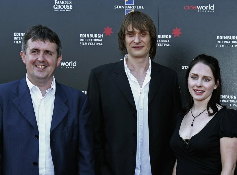 Douglas MacKinnon, Niall Fulton and Laura Fraser at the opening premiere of "The Flying Scotsman."