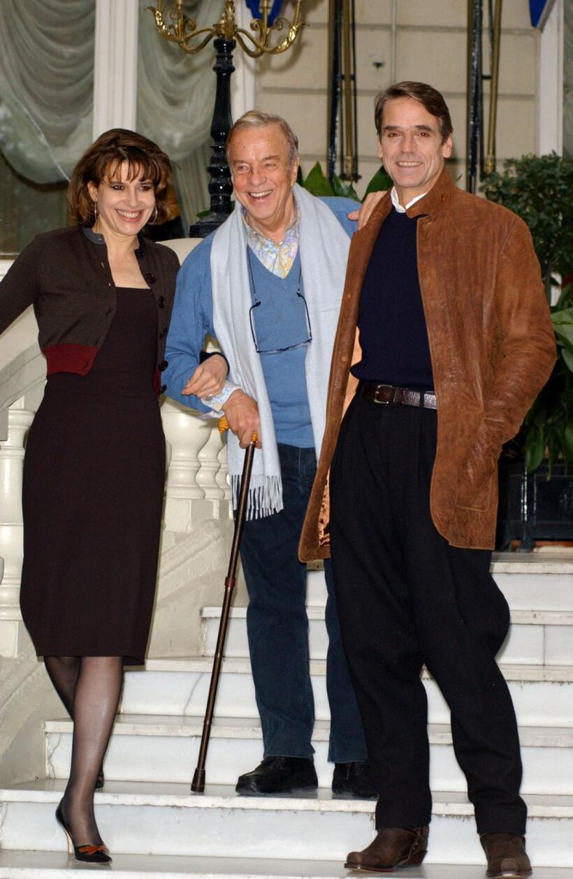 Fanny Ardant, Franco Zeffirelli and Jeremy Irons at the photo call for the promotion of the new movie "Callas Forever".