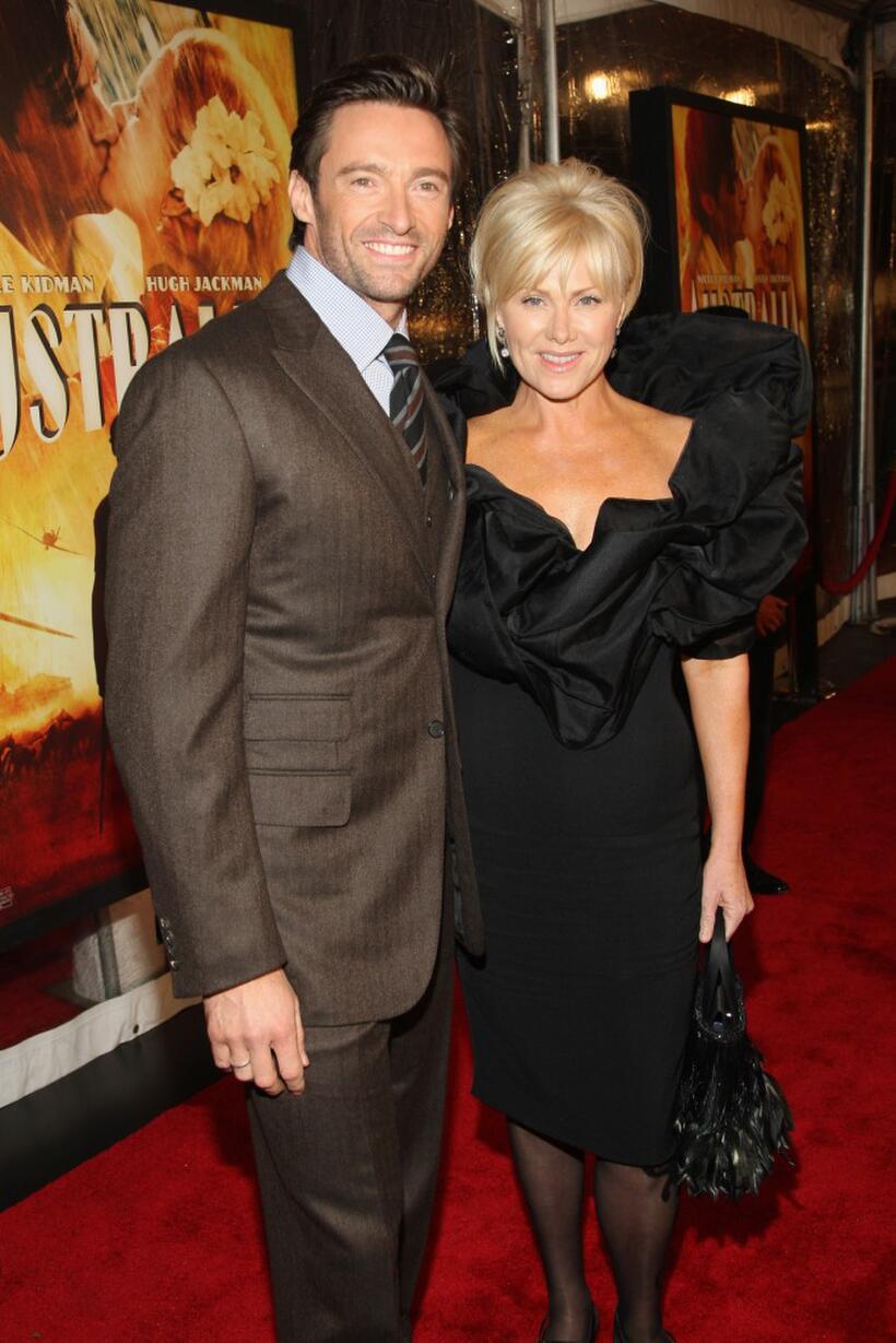 Hugh Jackman and Deborrah-Lee Furness at the premiere of "Australia."