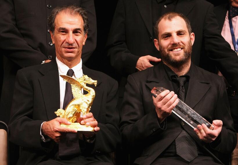 Sasson Gabai and Director Eran Kolirin at the closing ceremony of the 20th Tokyo International Film Festival.