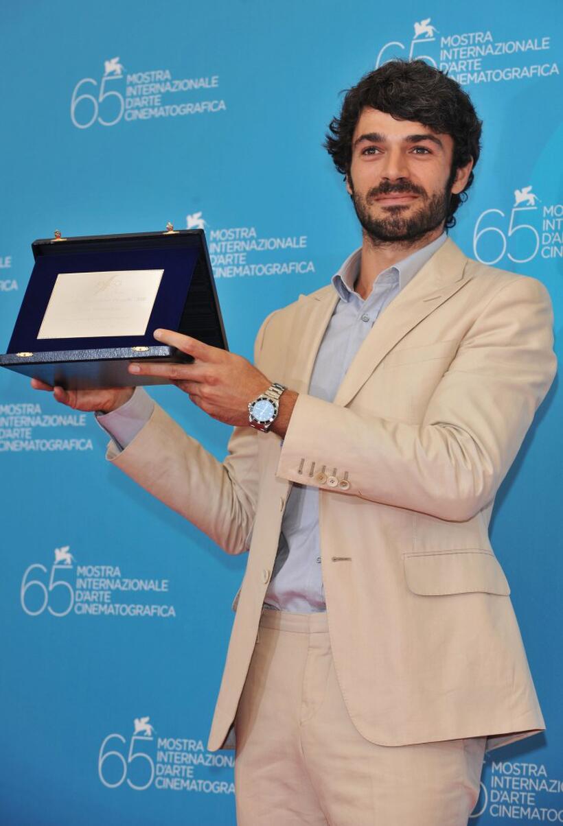 Luca Argentero at the "Guglielmo Biraghi Awards" during the 65th Venice Film Festival.