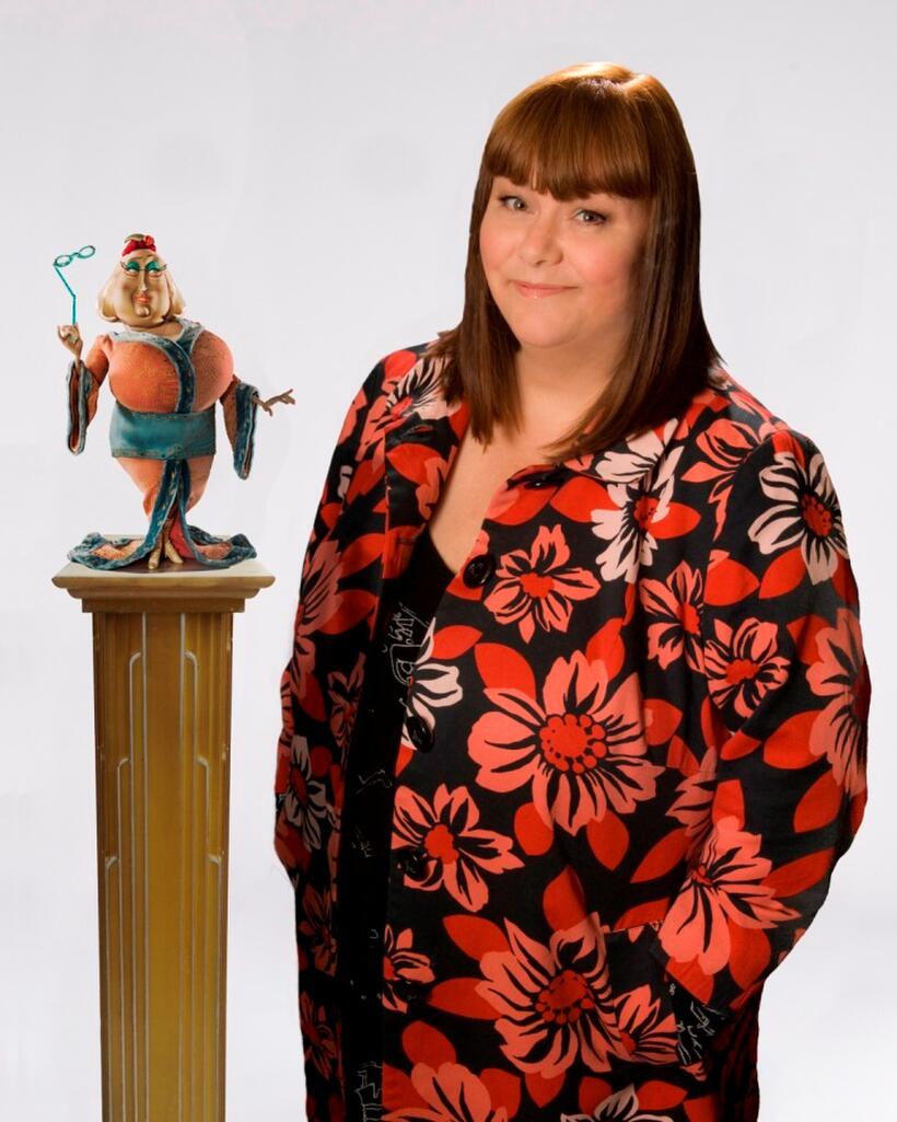 Dawn French on the set of "Coraline."