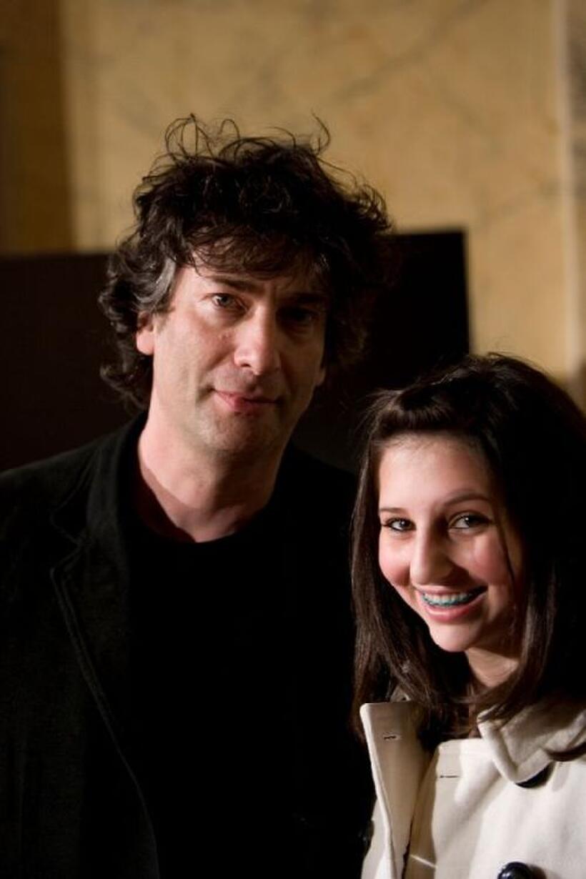 Neil Gaiman and Maddy Gaimen at the premiere of "Coraline."