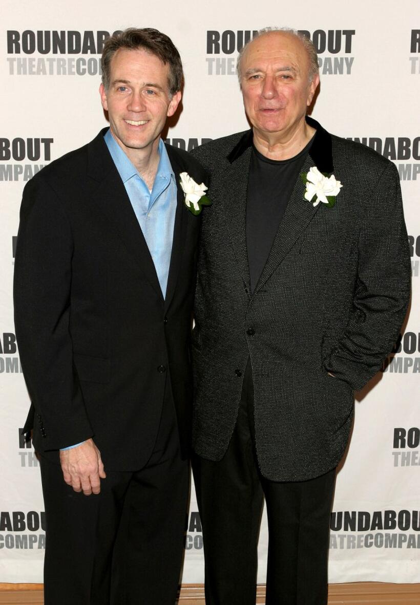 Boyd Gaines and Philip Bosco at the curtain call of the premiere of "Twelve Angry Men."