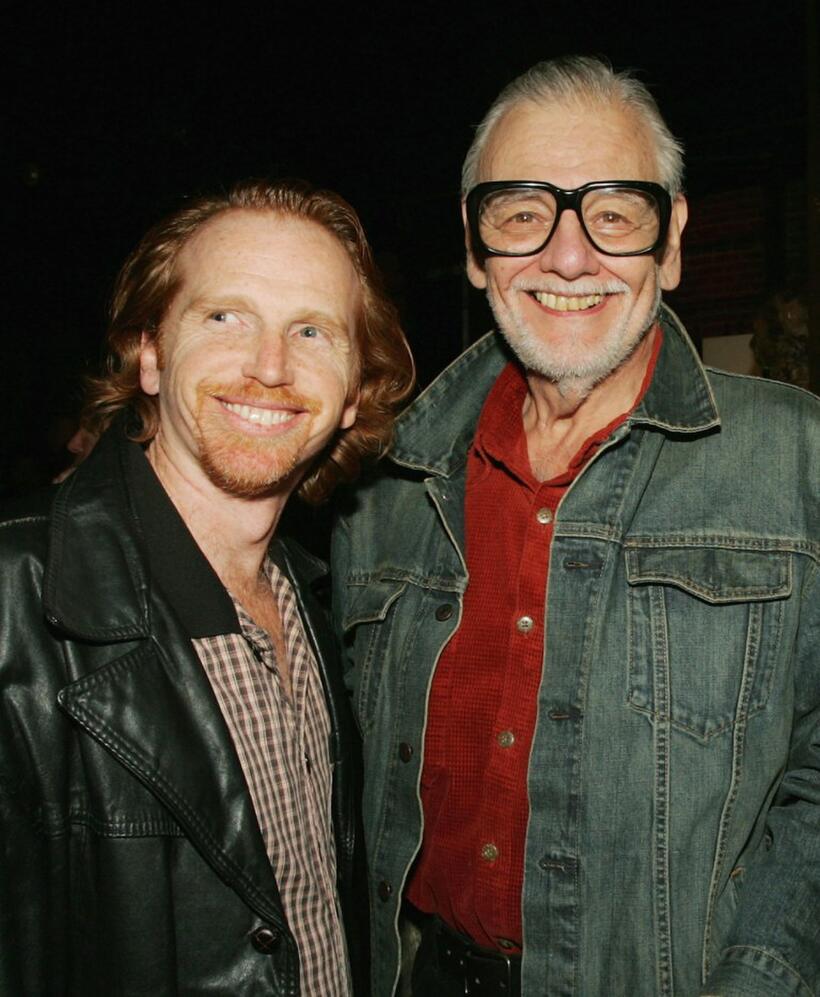 Courtney Gains and George Romero at the party to celebrate "Masters of Horror."