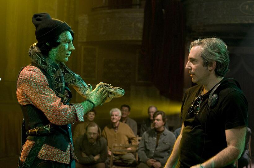 Patrick Fugit and Writer/Director/Producer Paul Weitz on the set of "Cirque du Freak: The Vampire's Assistant."