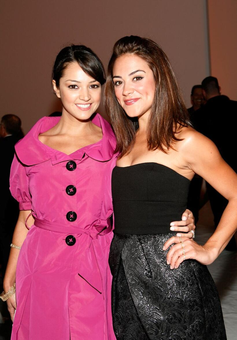 Paula Garces and Camille Guaty at the Cynthia Steffe Spring 2009 fashion show during the Mercedes-Benz Fashion Week.