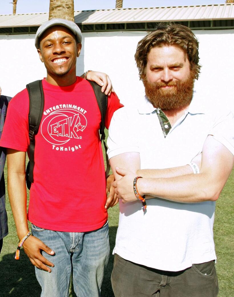 Jasper Redd and Zach Galifianakis at the Coachella Music Festival.