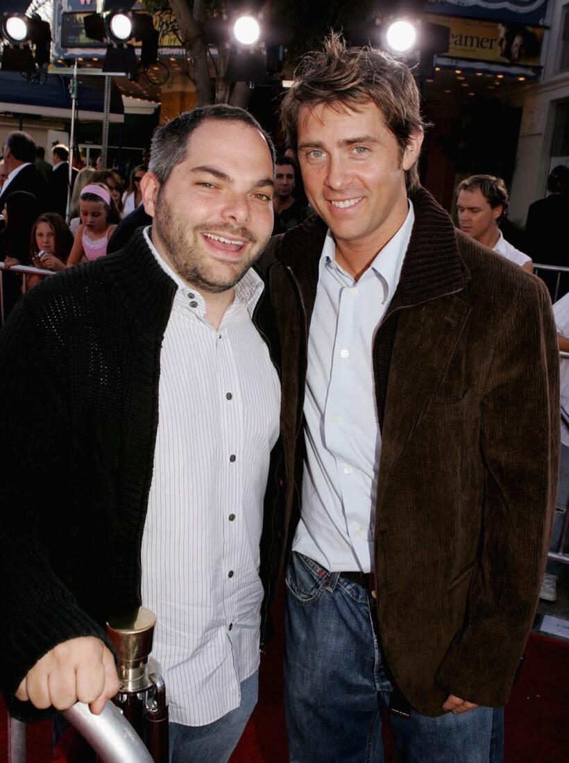Adam Goodman and John Gatins at the premiere of "Dreamer."
