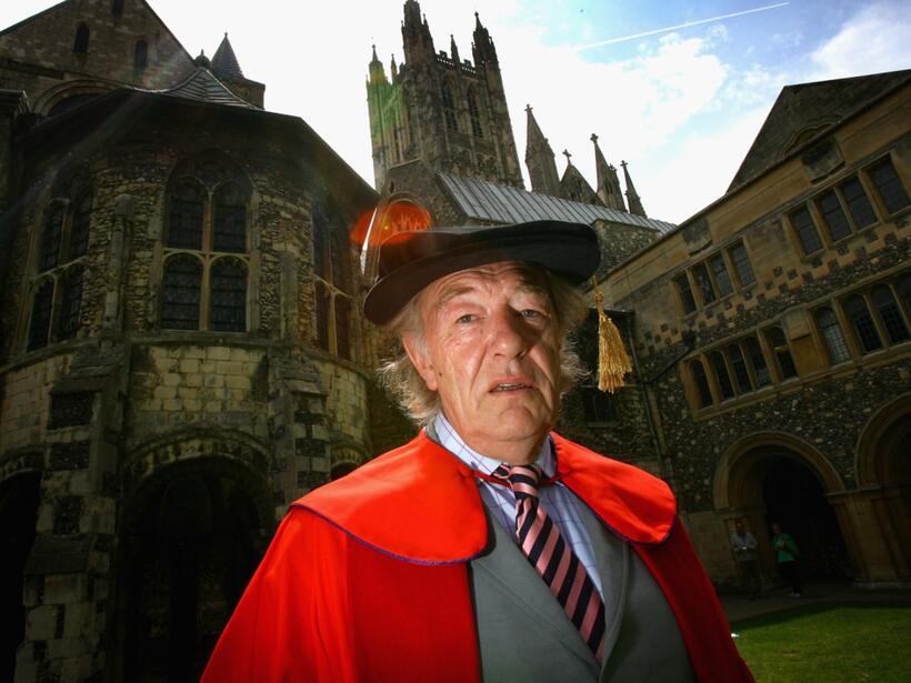Michael Gambon at the Canterbury Cathedral before receiving an Honorary Degree from the University of Kent.