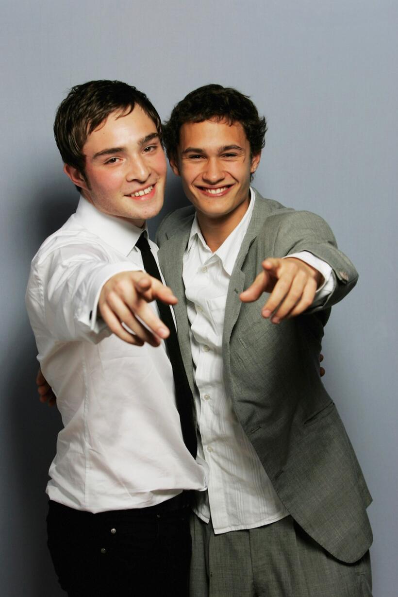 Ed Westwick and Rafi Gavron at the portrait session of "Breaking & Entering" during the Times BFI 50th London Film Festival.