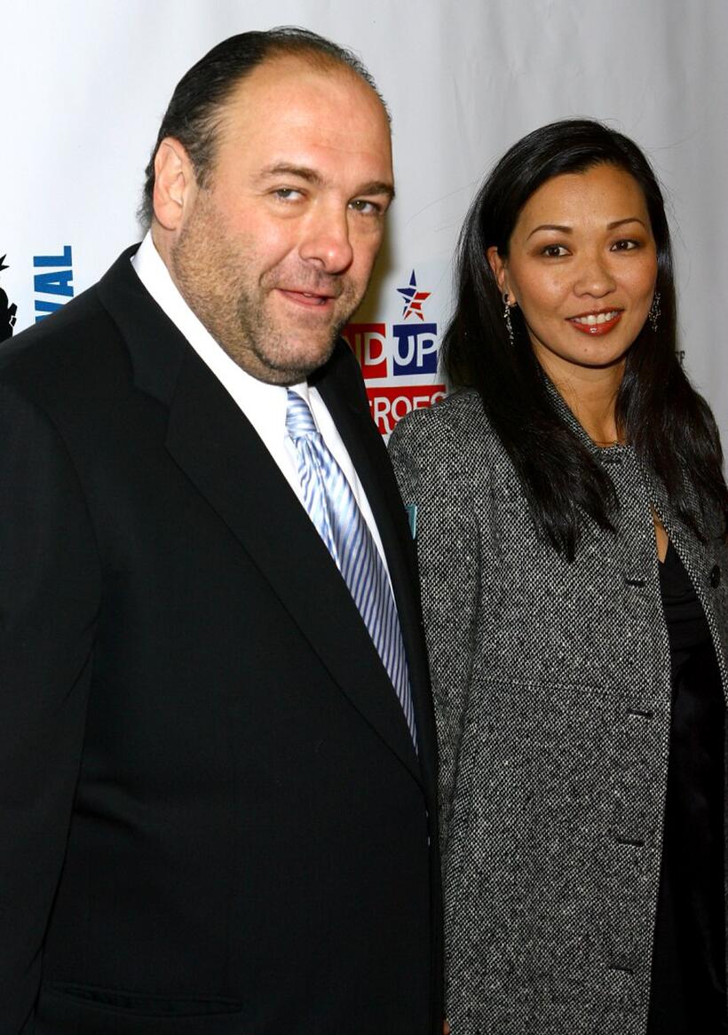 James Gandolfini and Debra Lin at Stand Up For Heroes: A Benefit For The Bob Woodruff Family Fund.