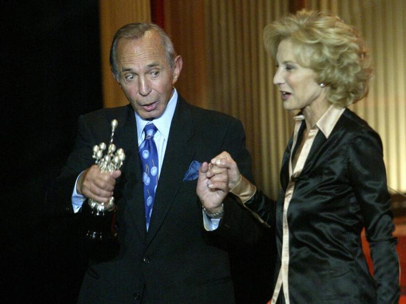 Ben Gazzara and Marisa Paredes at the 53rd San Sebastian International Film Festival's Donostia award.