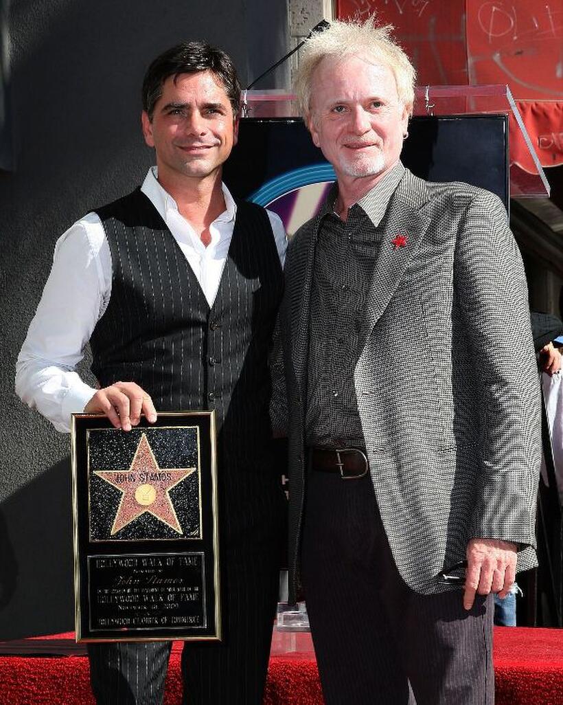 John Stamos and Anthony Geary at the Hollywood Walk of Fame.