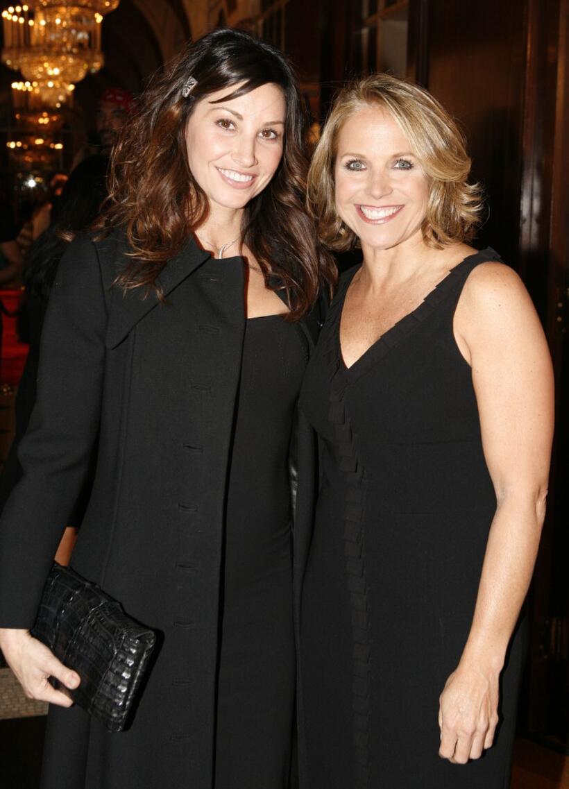 Gina Gershon and Katie Couric at the Project A.L.S "Tomorrow Is Tonight" tenth anniversary celebration at The Waldorf Astoria.