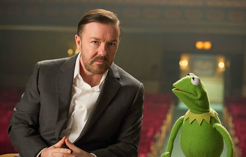 Ricky Gervais in "Muppets Most Wanted."