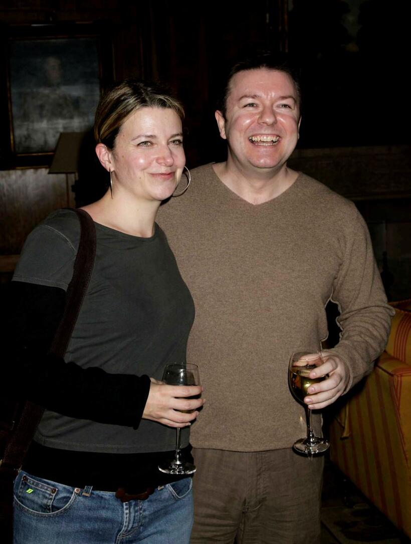 Ricky Gervais and Jane Fallon at the Celebrity Screening of "Meet The Fockers".