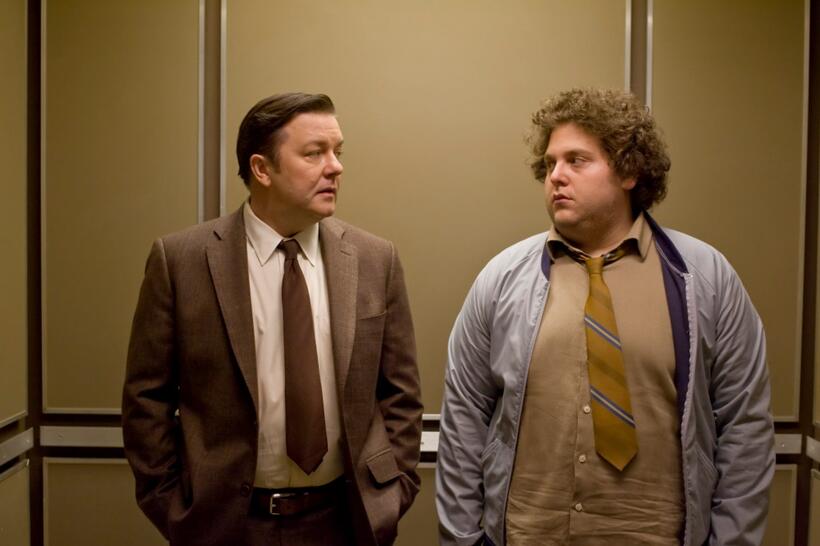 Ricky Gervais as Mark Bellison and Jonah Hill as Frank in "The Invention of Lying."