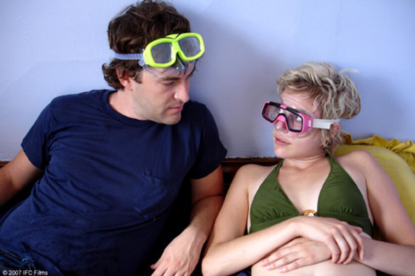 Mark Duplass as Mike and Greta Gerwig as Hannah in "Hannah Takes the Stairs."