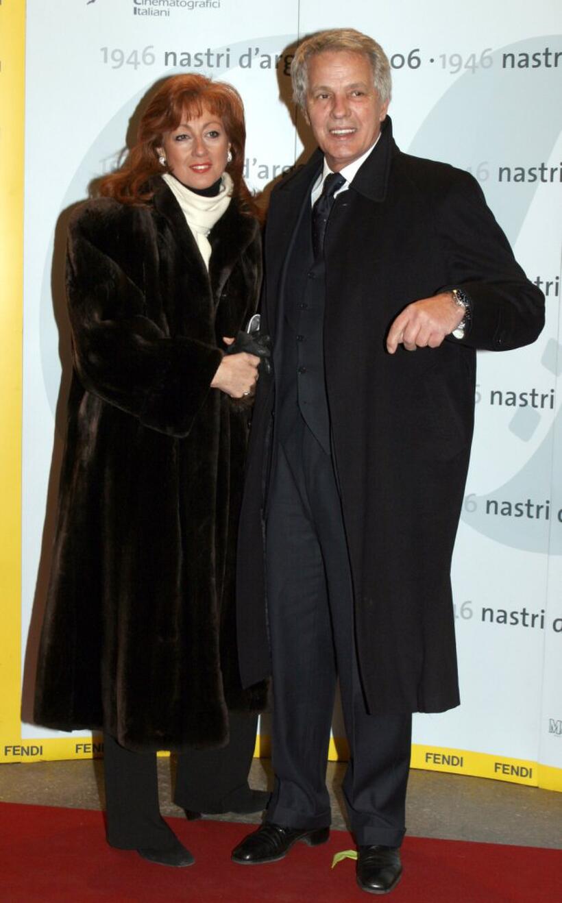 Giuliano Gemma and his wife at the Nastri D'Argento Ceremony (Italian Movie Awards presented by the Association of Film Critics).