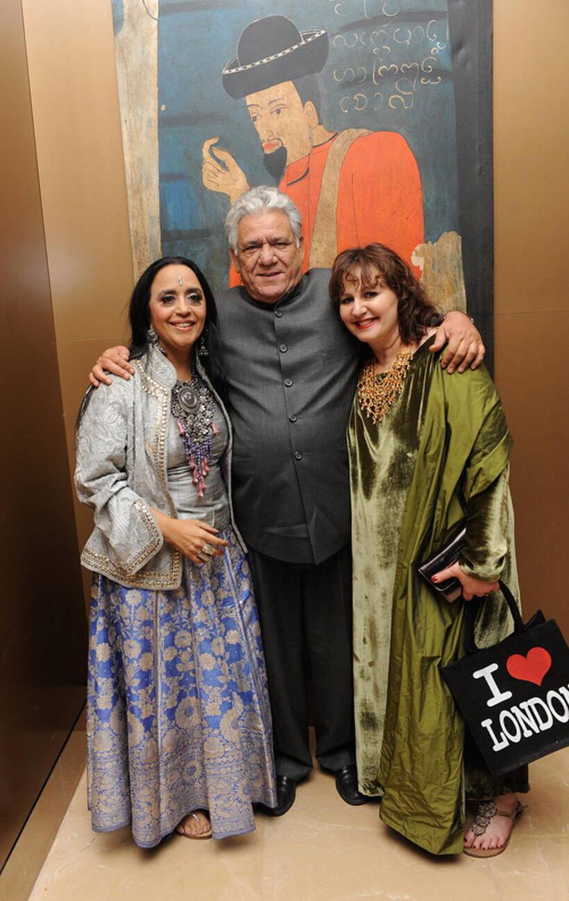 Ila Arun, Om Puri and producer Lesley Udwin at the after party of the premiere of "West Is West" during the 54th BFI London Film Festival.