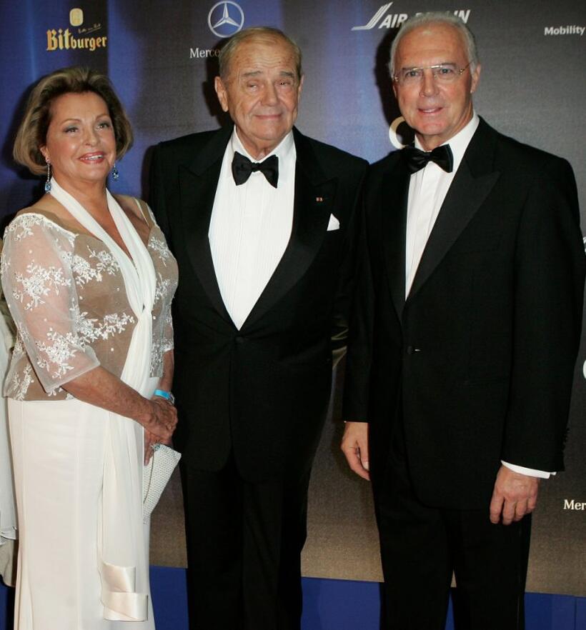 Nadja Tiller, Walter Giller and Franz Beckenbauer at the 58th Annual Bambi Awards.