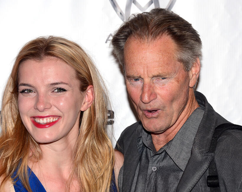 Betty Gilpin and Sam Shepard at the opening night party of "Heartless" in New York.