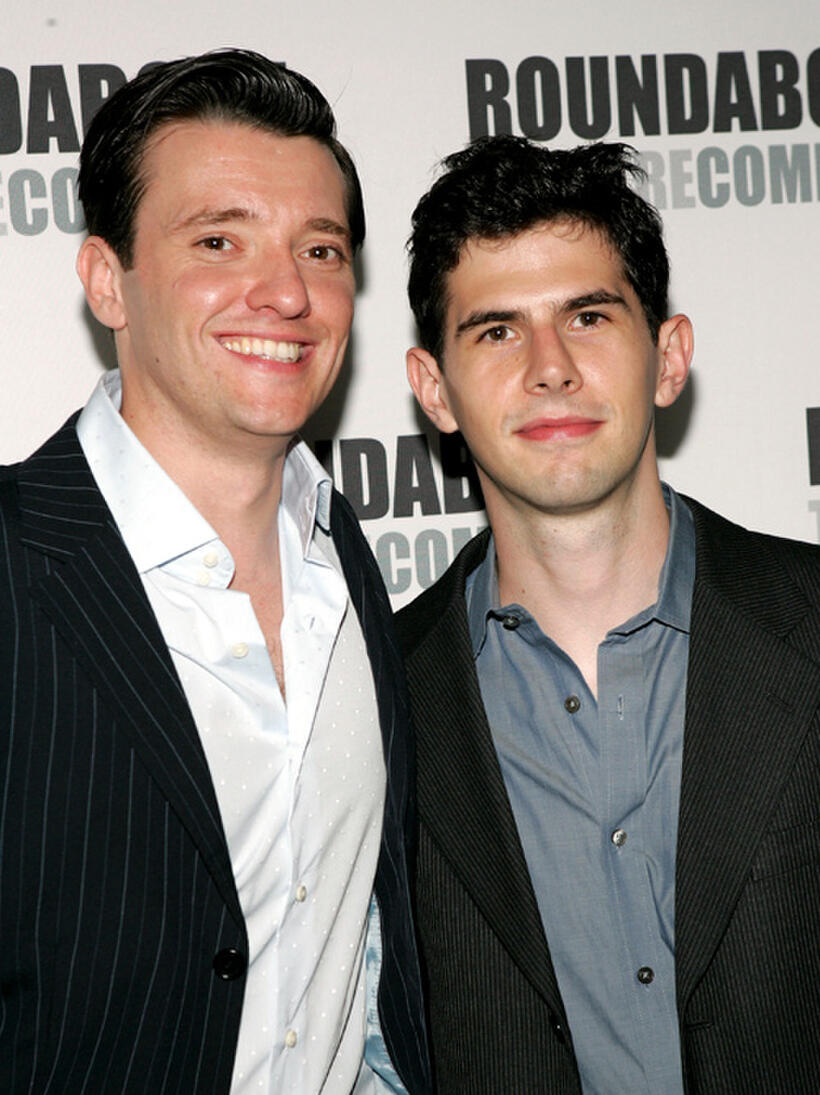 Jason Butler and Daniel Eric Gold at the after party of the Broadway opening night of "The Paris Letter" in New York.
