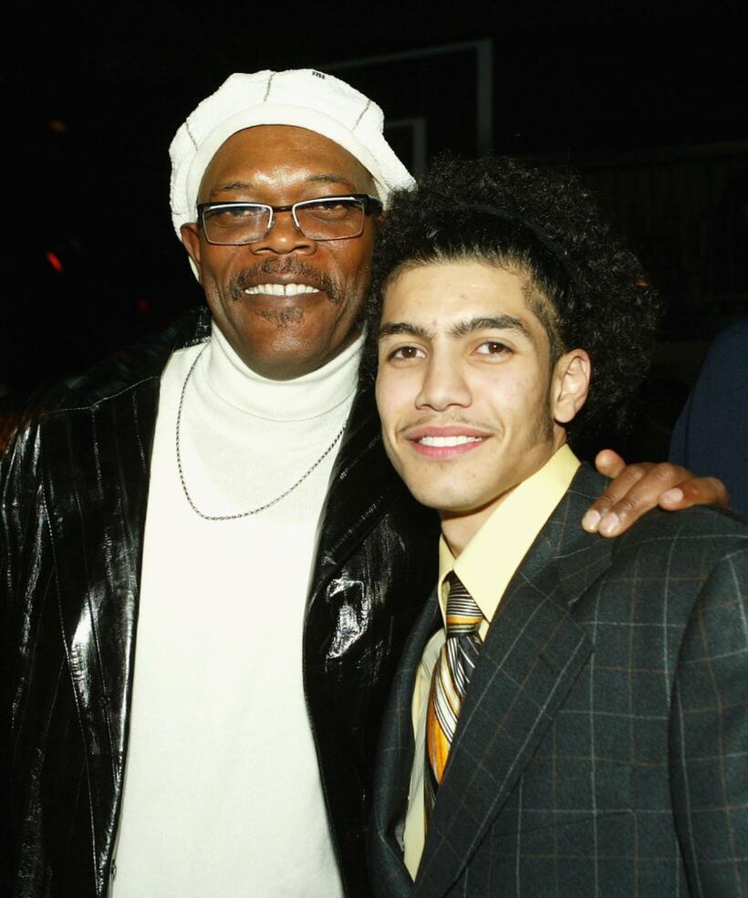 Samuel L. Jackson and Rick Gonzalez at the afterparty of the premiere of "Coach Carter."